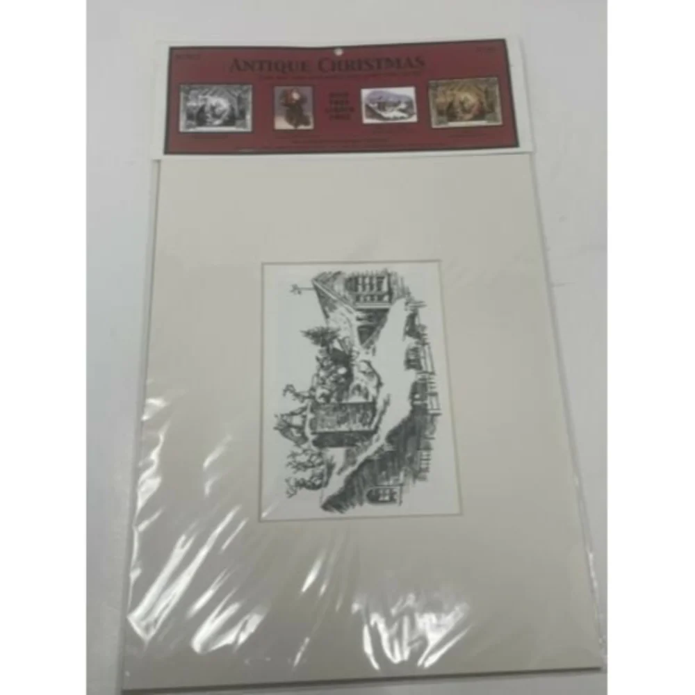 3 Ready To Color Christmas Adult Coloring Matted Pictures‎ Santa On Roof